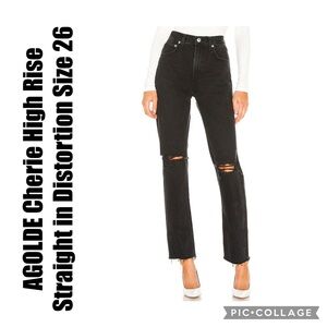 AGOLDE Cherie High Rise Straight in Distortion Size 26